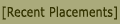 Recent Placements